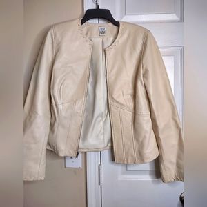 Unblemished Cache Cream Leather Jacket